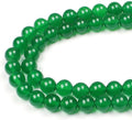 MJDCB 7A Natural Green Agate Round Stone Loose Beads by MJDCB
