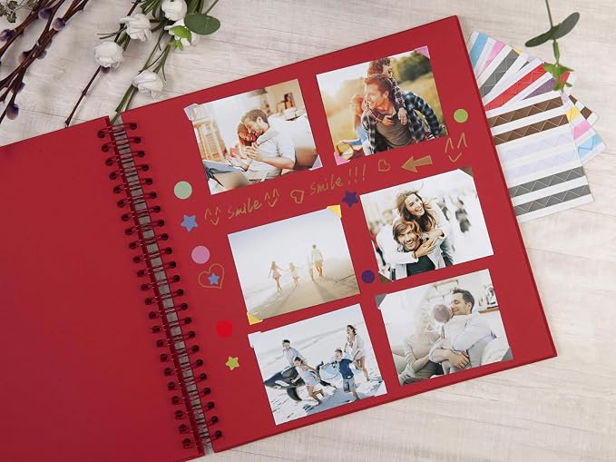 potricher 12 x 12 Inch Large DIY Scrapbook Photo Album 80 Pages Thick Kraft - Image 3