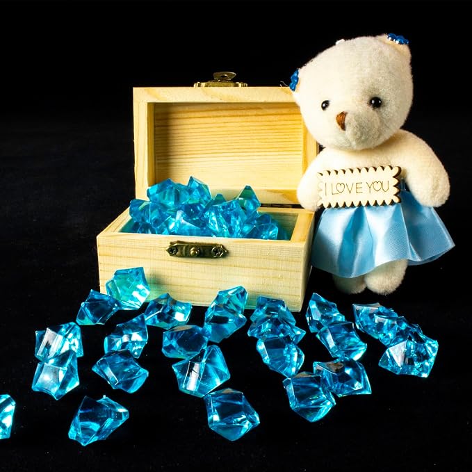 250 PCS Blue Fake Ice, 0.62x0.86 Inch, 1.1 lbs Acrylic Crystal Gemstones - Image 5