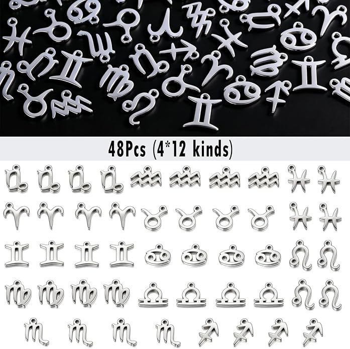 stino 28/48Pcs Stainless Steel Metal Charms | Fadeless, Waterproof, - Image 4