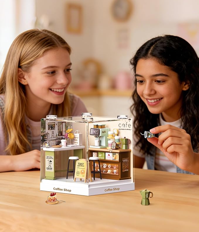 Coffee Shop Miniature House Kit, Plastic DIY Dollhouse - Image 5