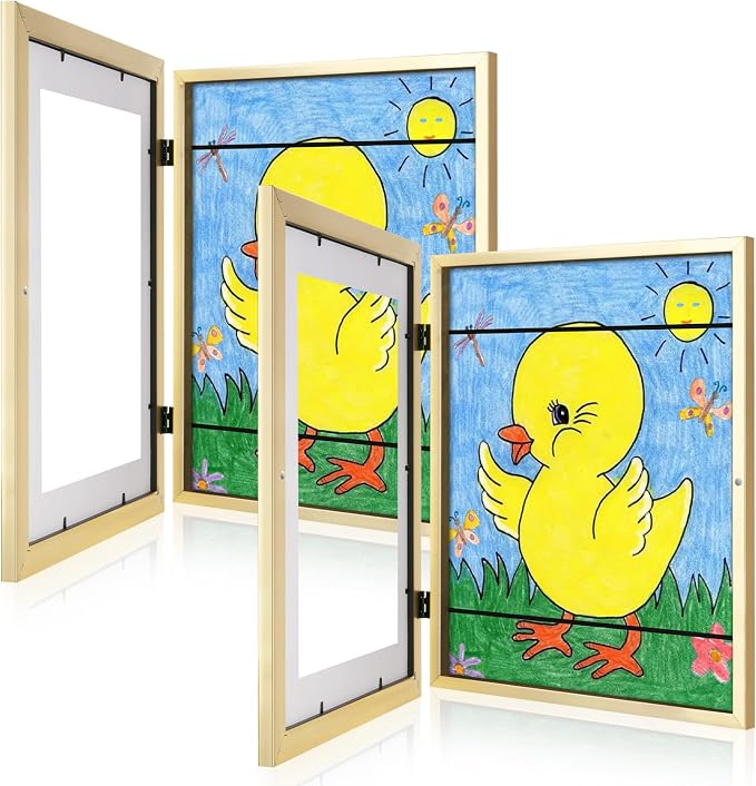 Kids Art Frames, 11x14 Front Opening Kids Artwork Frames Changeable, Holds 50 by GULETHUN