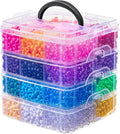 Simetufy 4200Pcs Pony Beads, 24 Assorted Colors 6x9mm Plastic Kandi Beads Bulk by Simetufy
