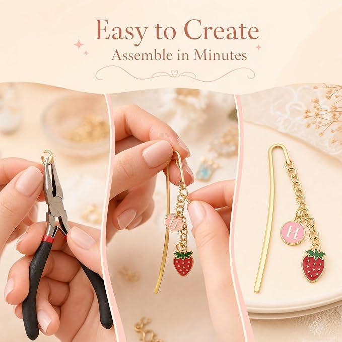 YOJO 313 Pcs Metal Bookmarks Making Kit, 12 Set DIY Bookmark Blanks Craft - Image 3