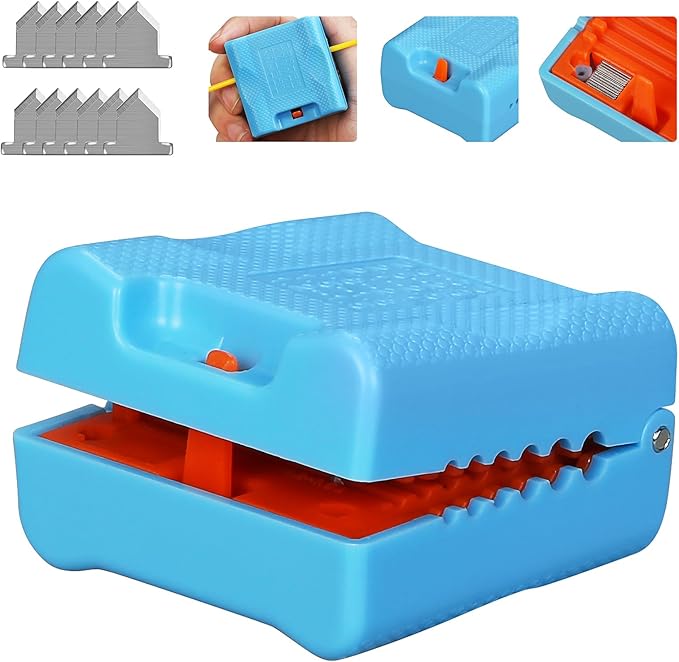 A-1233 Tube Stripper Stripping range 1.2-3.3mm Replaceable blade Cable Tube Slitter Fiber Optic Mid Span Cable Cutting Tool Jacket Tube Slitter Loose Tube Buffer with 12pcs spare blade