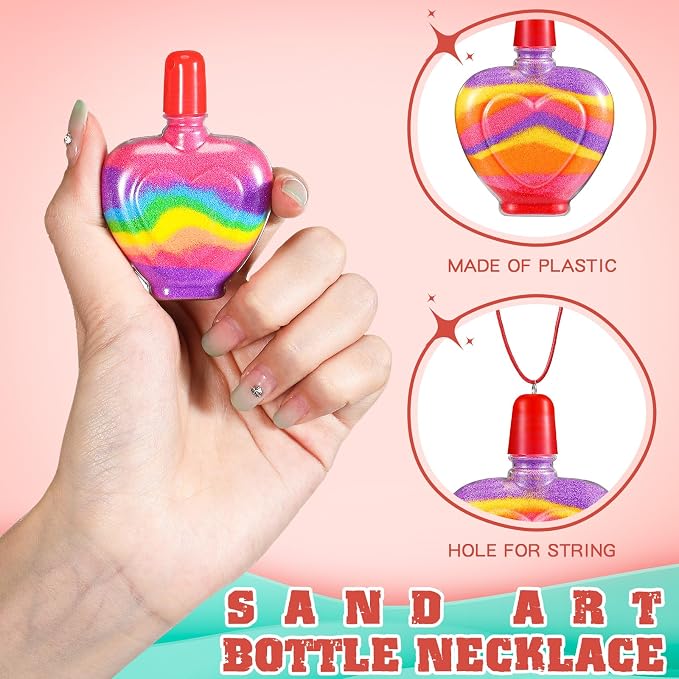 Zubebe 200 Pieces Sand Art Bottle Necklaces Bulk Art Containers Craft Kit - Image 3