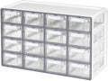 Blue Ginkgo Medium 16-Drawer Cabinet – Stackable Clear Organizer by BLUEGINKGO