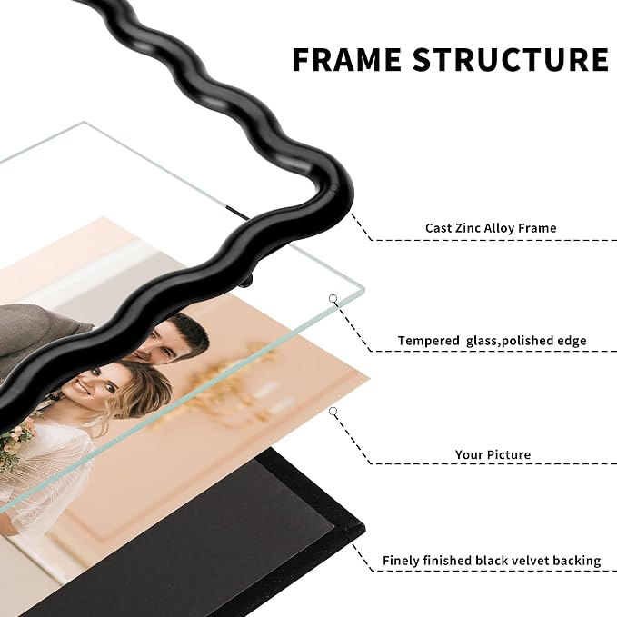 High-End Black 4x4'' Square Zinc Alloy Picture Frames, - Image 8