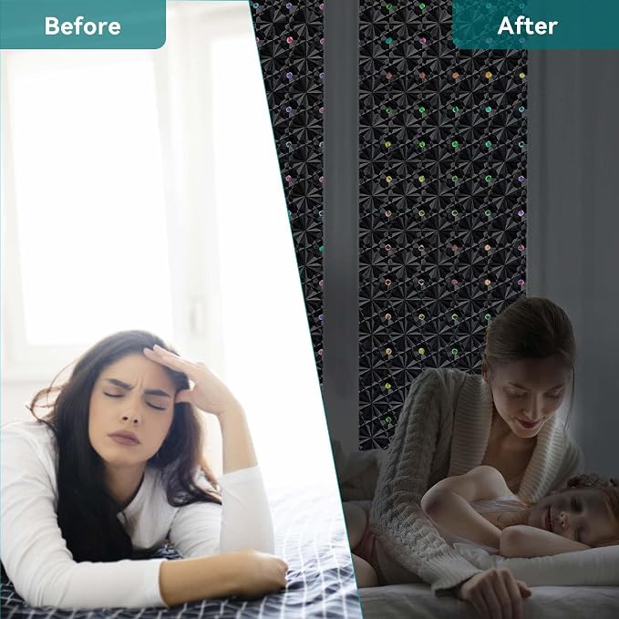 Windimiley Blackout Window Film, 100% Light Blocking Privacy, 23.6" x 78.7" | - Image 3