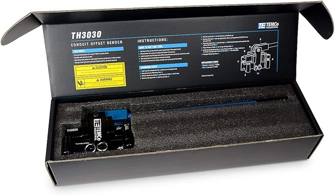 TEMCo TH3030 Dual Size Conduit Offset Bender 2 in 1 - both ½“& ¾” EMT