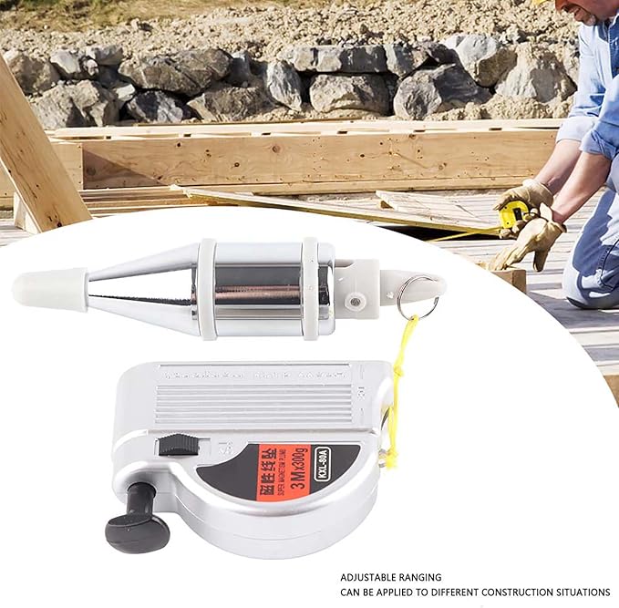 Plumb Bob Automatic Hanging Wire Hammer Magnetic Plumb Bob High Precision Vertical Building Measurement Tool for Construction Industry House Decoration (3 meters)