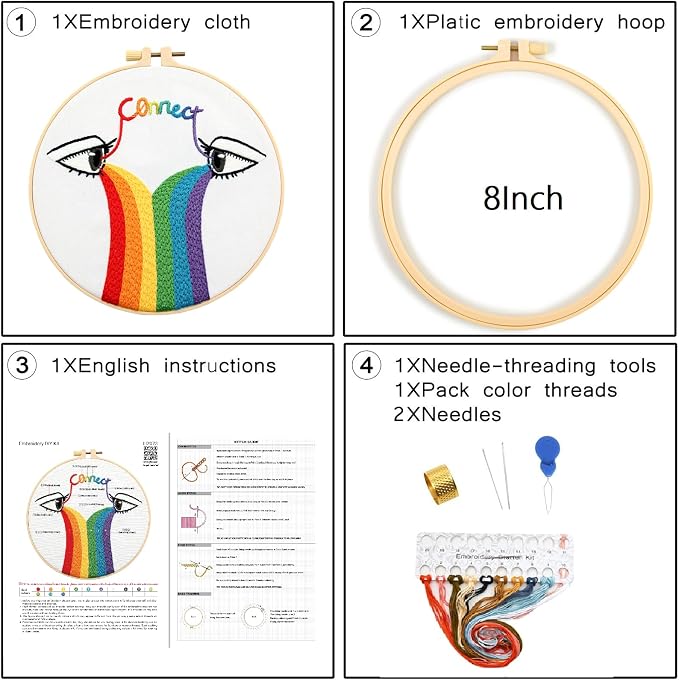 Crafmanoe Hand Embroidery Kits for Beginners Adults, LGBT Embroidery Starter Kit - Image 6