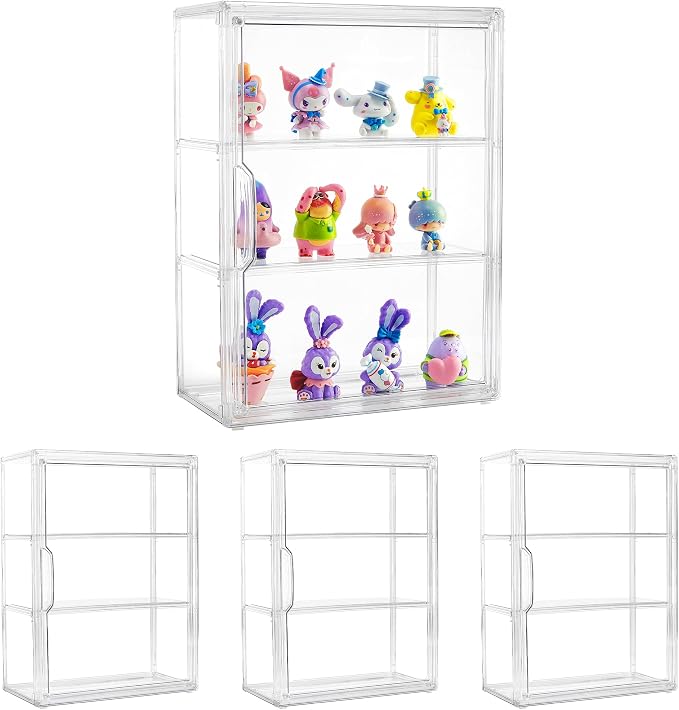 Acrylic Display Case for Collectibles 3 Tier Wall-Mounted Display Case by LXLXXL