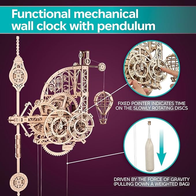 UGEARS Aero Clock Wooden 3D Puzzles - Image 5