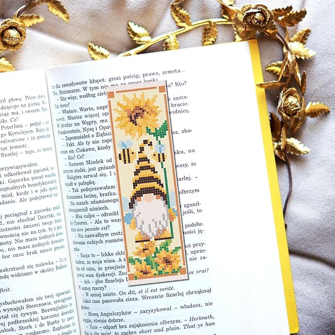 FREEBLOSS 6 Set Cross Stitch Bookmark Kit St. Patrick Gnome Pattern Stamped - Image 7