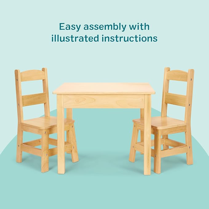 Melissa & Doug Solid Wood Kids Table and Chairs - Image 5