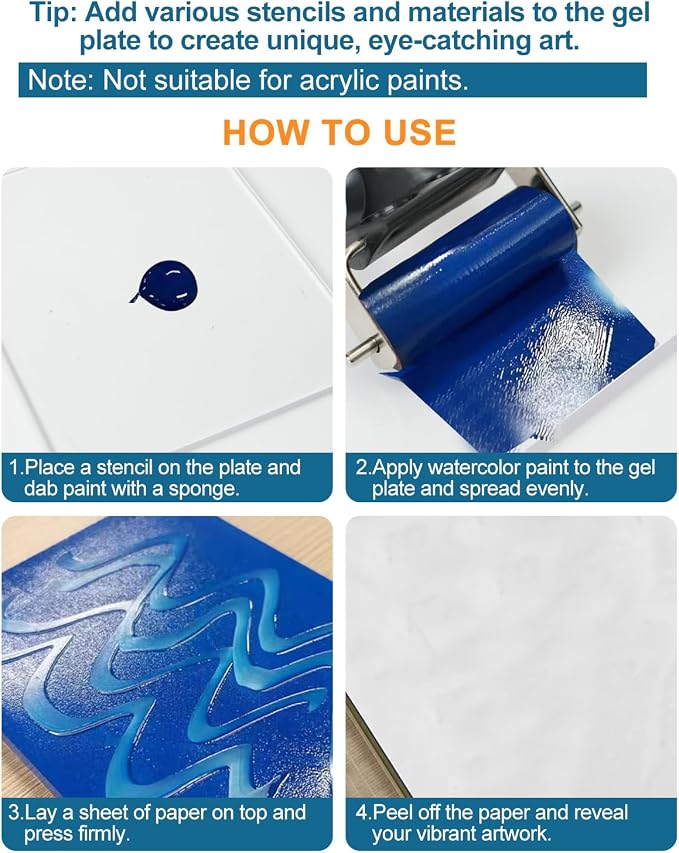UCEC 2 Pack Small Gel Printing Plate Set – 5x7 Inch Reusable Printmaking - Image 2