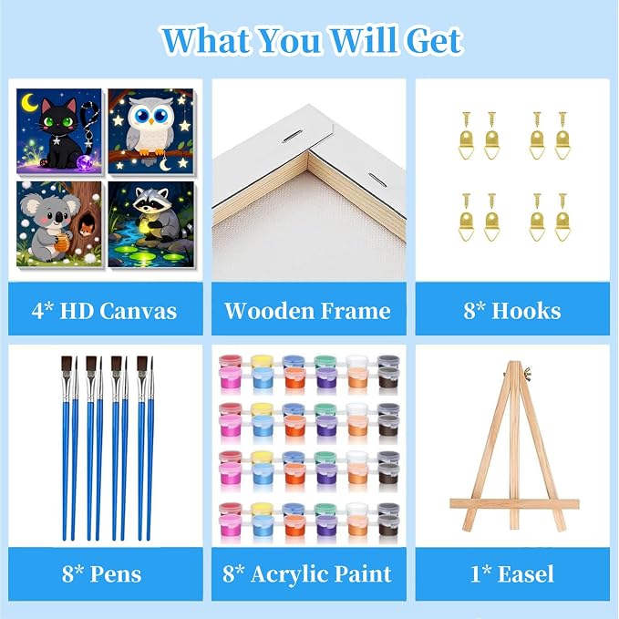 4 Pack Paint by Numbers Kit for Kids - Image 6