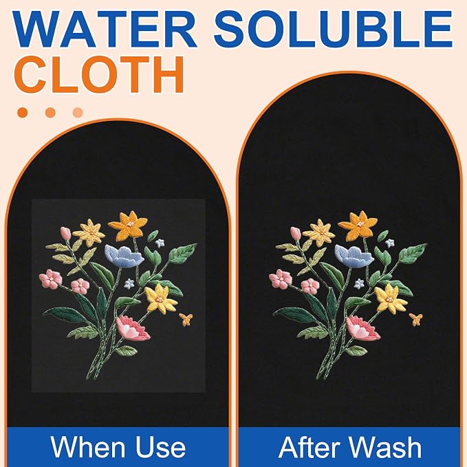 FURWEY 24PCS 8.5"x11" Wash Away Embroidery Stabilizer – Self Adhesive & - Image 7