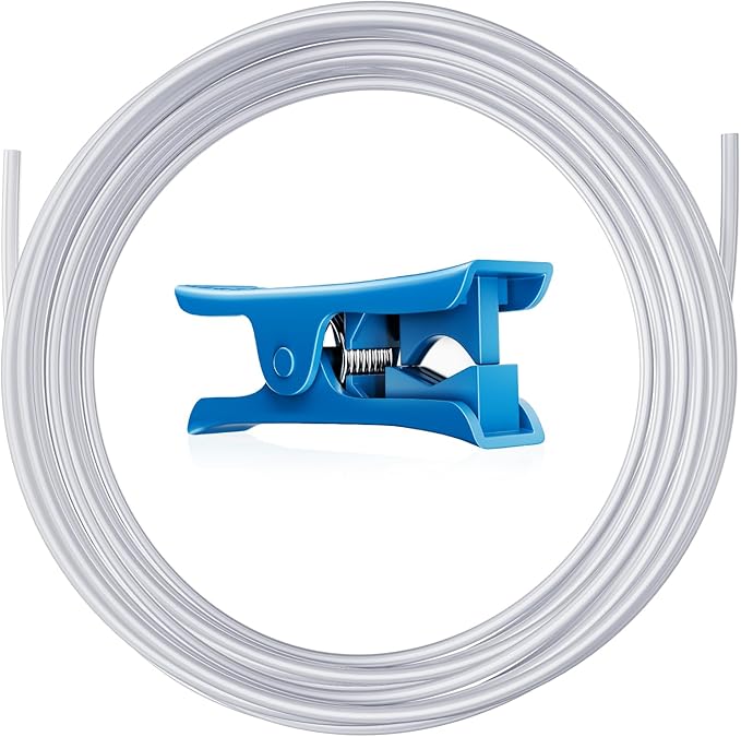 YOOPAI PTFE Teflon Tubing 5m with Cutter, 2.5mm ID × 4mm OD PTFE Teflon Tube Fits Direct Drive Extruder 3D Printer, for Bambu Lab A1/A1 mini/P1P/P1S/X1C for Creality K1/K1 Max/Ender 3 V3 (White)