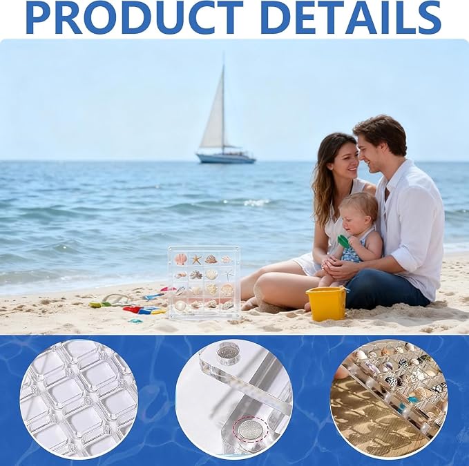 Acrylic Magnetic Seashell Display Box, Beach Shelling Collecting Tools - Image 2