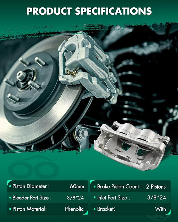 SCITOO 18B5073 18B5072 Front Left & Right Disc Brake Calipers Assembly w/Bracket For Ford