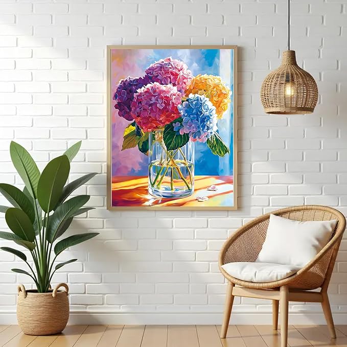 VeGuude Diamond Art Kits for Adults, Full Drill Hydrangea Flowers Diamond - Image 5