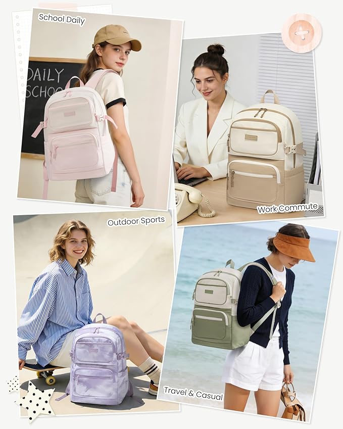 LOVEVOOK School Backpack for Teen Girls & College Students, Large Capacity - Image 6