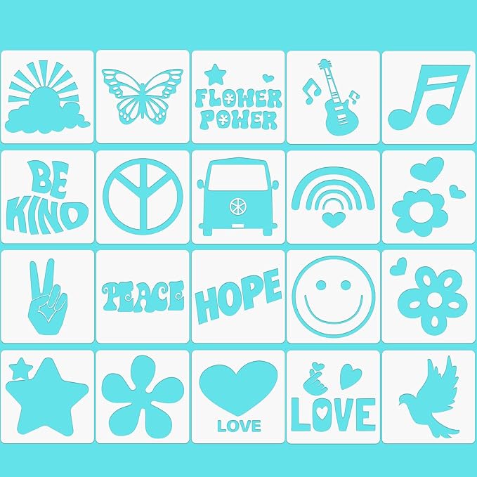 Junkin 20 Pcs Stencil for Painting Stencil Reusable DIY Drawing Template by Junkin