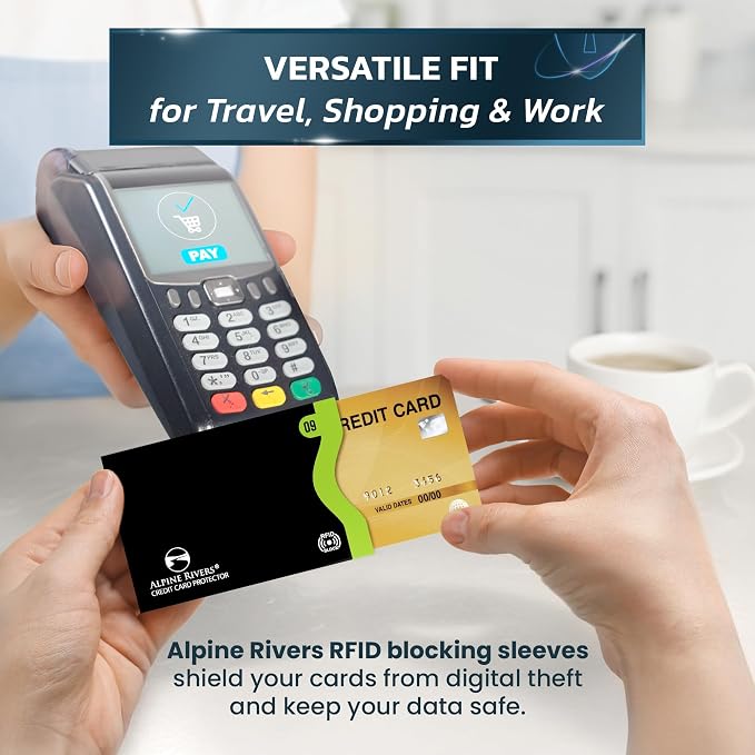 Alpine Rivers RFID Blocking Sleeves, Credit Card Protector, Passport Sleeve | - Image 2