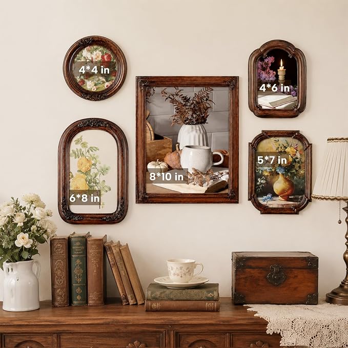 Wonderjune 5 Pcs Vintage Picture Frames Set by Wonderjune