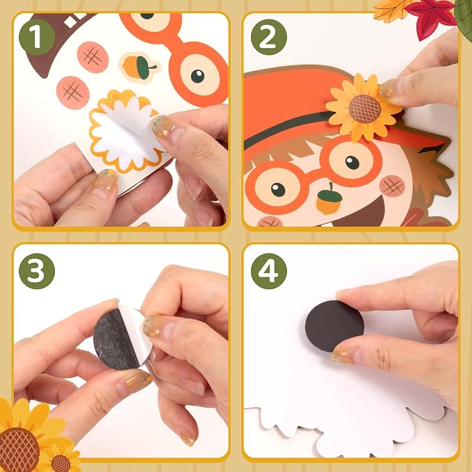 Haooryx DIY Fall Scarecrow Magnet Craft Kit - Image 4