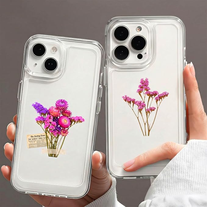 50 Pcs Clear PET Flowers Aesthetic Stickers - Image 6