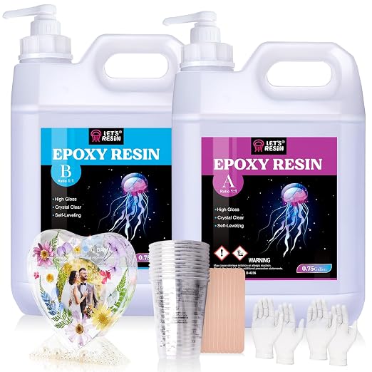LET'S RESIN Resin Epoxy Kit, 1.5 Gallon Crystal Clear Epoxy | Bubble Free by LETSRESIN