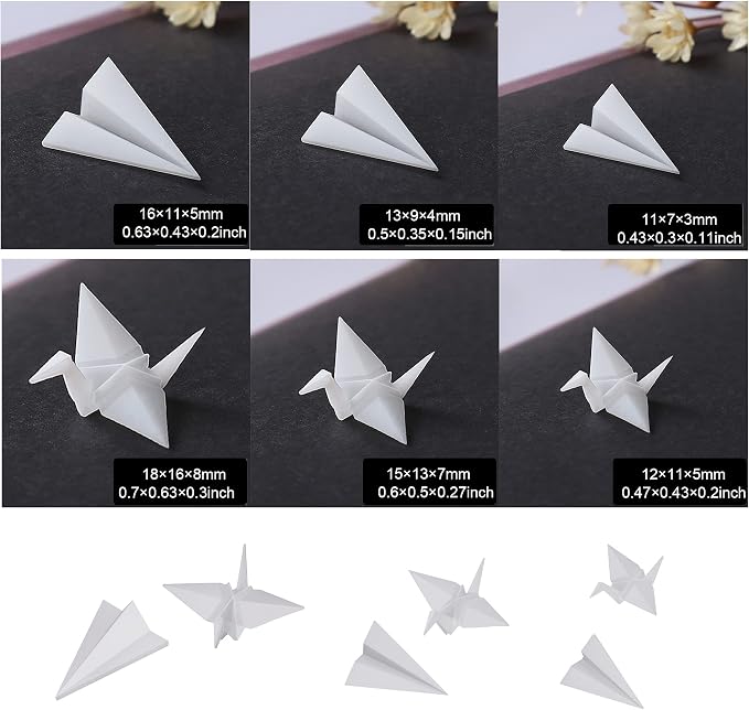 Woohome 14 PCS 3D Resin Mould Filler Mini Horse Paper Crane Paper Airplane - Image 7