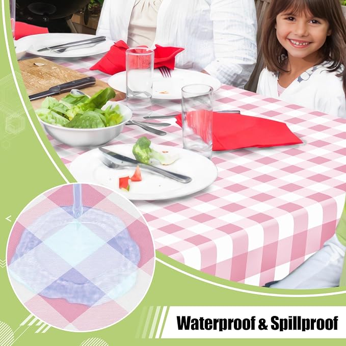 Smiry Rectangle Table Cloth, Waterproof Vinyl Tablecloths - Image 2