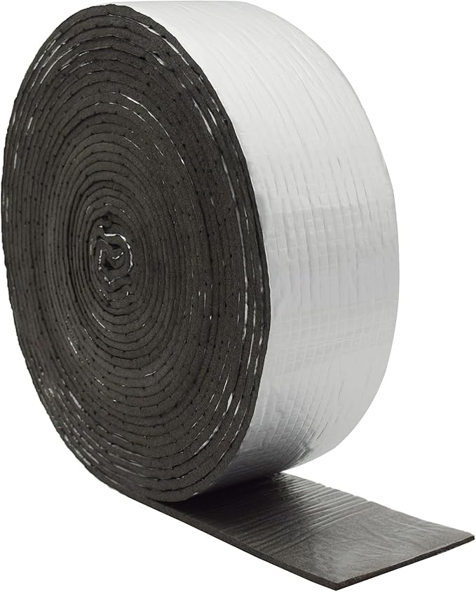 DOBTIM Foam Foil Pipe Insulation Wrap 3 in x 32 ft,Reflective Foil Insulation Tape Self Adhesive with High Resilience for Pipe Insulation Wrap