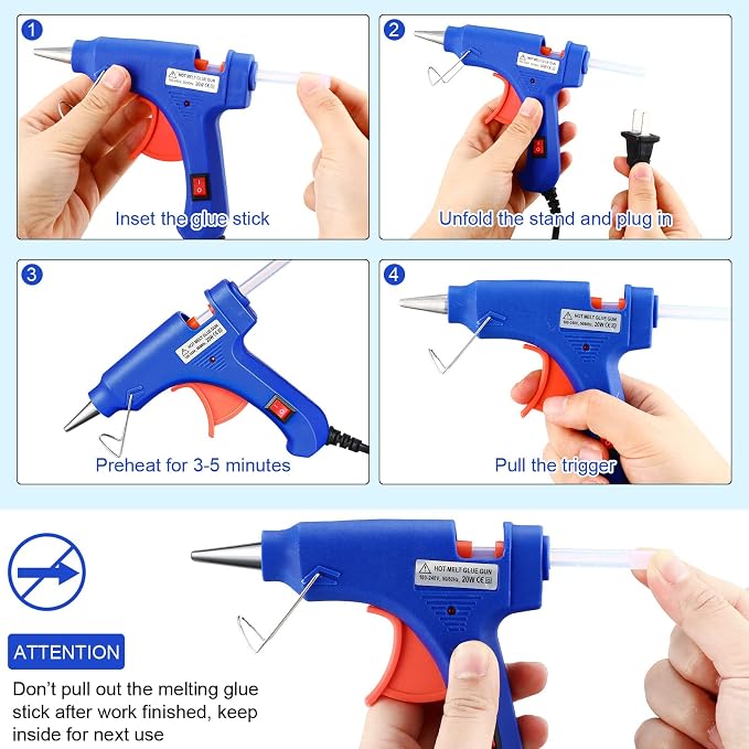 Zhengmy 6 Pieces Mini Hot Glue Gun Crafts Hot Melt Guns Fast Preheating and - Image 4