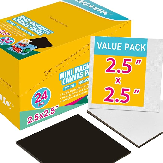 AUREUO Mini Magnetic Canvas Panel 2.5x2.5 Inch / 24 Pack by AUREUO