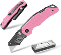 WORKPRO Folding Utility Knife G10 Handle with Stainless Steel Head, Quick-change Blade & Back Lock, Heavy Duty Box Cutter, 1PC Razor Knife with Extra 10PC SK5 Blades