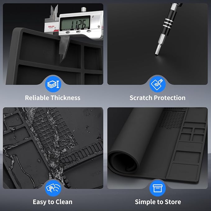 STREBITO Soldering Mat Large, Repair Mat Heat Resistant 932°F, Silicone Work - Image 9
