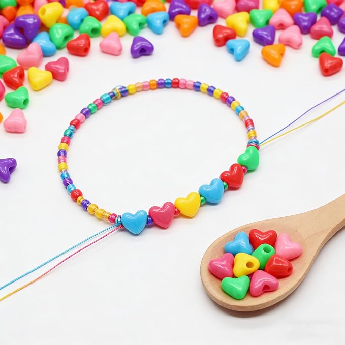 800PCS Pony Beads, Kandi Beads for Bracelets Making Kit, Hair Braids Crafts - Image 6