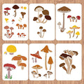 INFUNLY 6pcs Mushroom Wall Stencils by INFUNLY