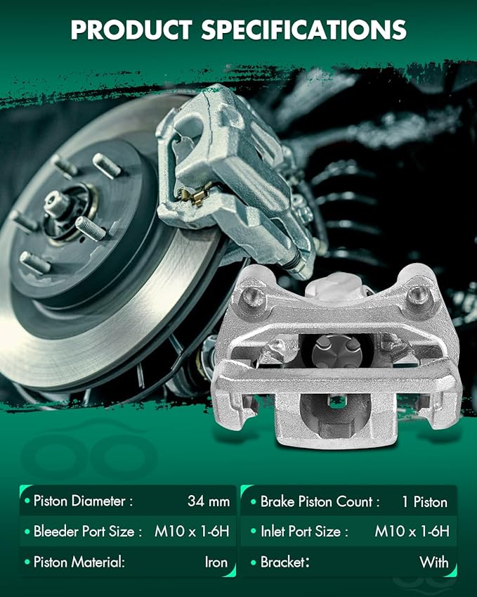 SCITOO 18B5002 Rear Left Disc Brake Caliper Assembly w/Bracket For Ford For Fusion,For Lincoln For MKZ/For Zephyr,For Mazda For 6,For Mercury For Milan