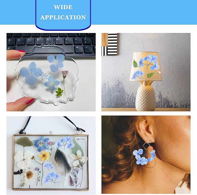HEISENLIN Blue Dried Pressed Flowers Hydrangea - Image 3