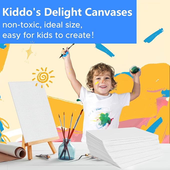 54 Pack 5x7 Inch Canvas Boards for Painting Bulk, Kids Art Novices Blank - Image 6