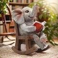 FOXMIS Garden Statues Elephant Outdoor Decor Lights, Lucky Miniature Elephant by FOXMIS