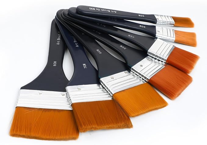 EORTA Flat Art Paint Brushes Set Assorted Size Nylon Painting Brushes by EORTA