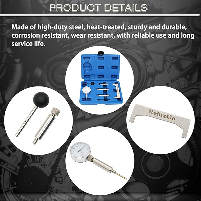 7 Pcs Diesel Fuel Injection Pump Timing Gauge, Static Regulator Adapter Setting Plug Kit, VE Pump Dial Indicator VAS 6079 for VW Audi Volvo Dodge Cummins