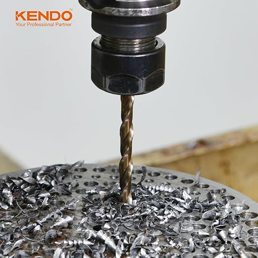 KENDO 5/16 Inch Cobalt Drill Bits (13pcs), M35 High Speed Steel, 135 Degree Tip, Jobber Length Twist Drill Bit Set for Hard Metal, Stainless Steel, Cast Iron, Wood and Plastic, with Storage Case